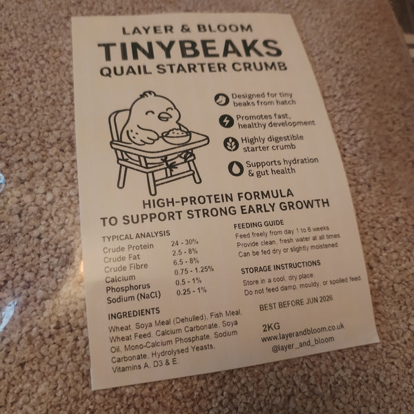 TinyBeaks Quail Starter Crumb (1kg/2kg)