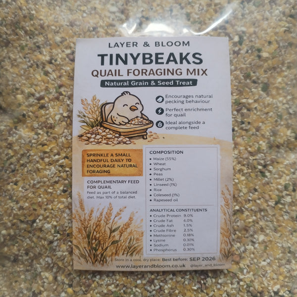 2kg TinyBeaks Quail Foraging Mix – Natural Grain & Seed Treat for Quail