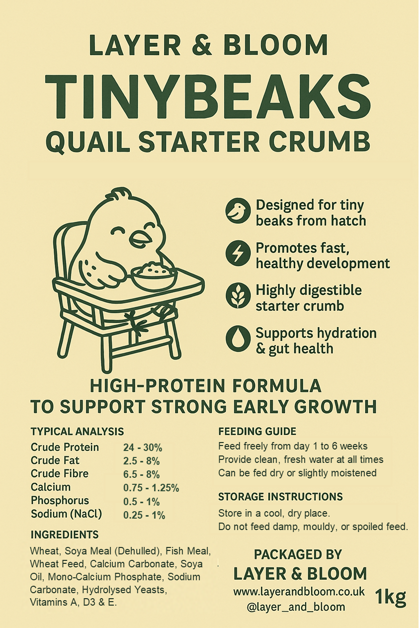 TinyBeaks Quail Starter Crumb (1kg/2kg)