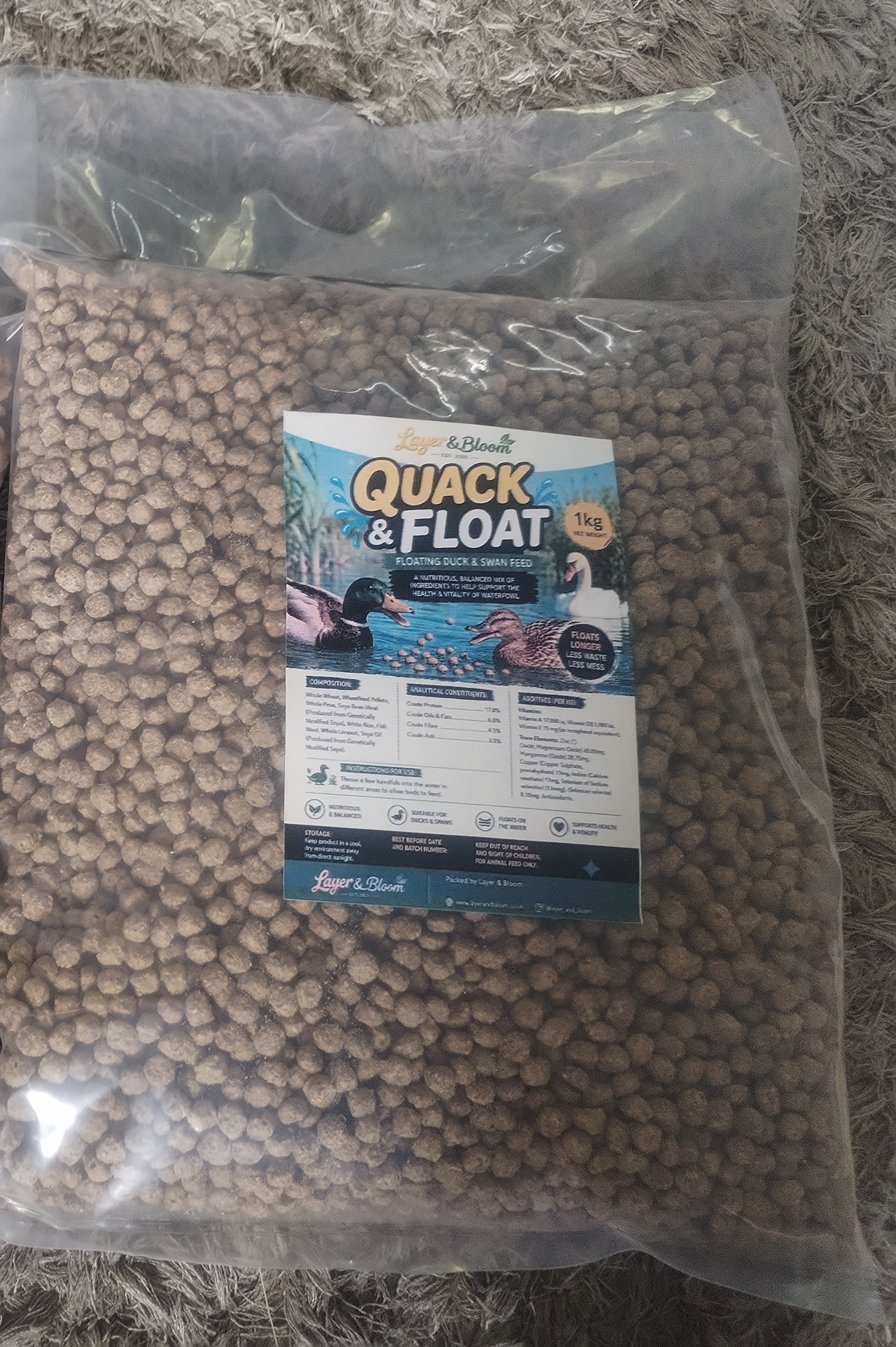 1kg Quack & Float – Floating Duck & Swan Feed