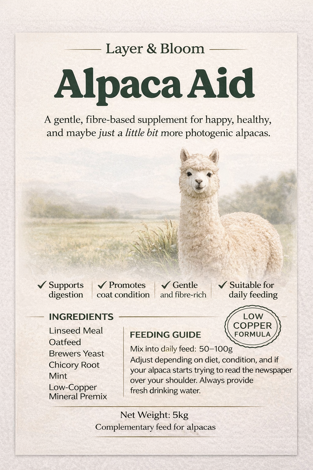 Alpaca Aid – Low Copper Supplement