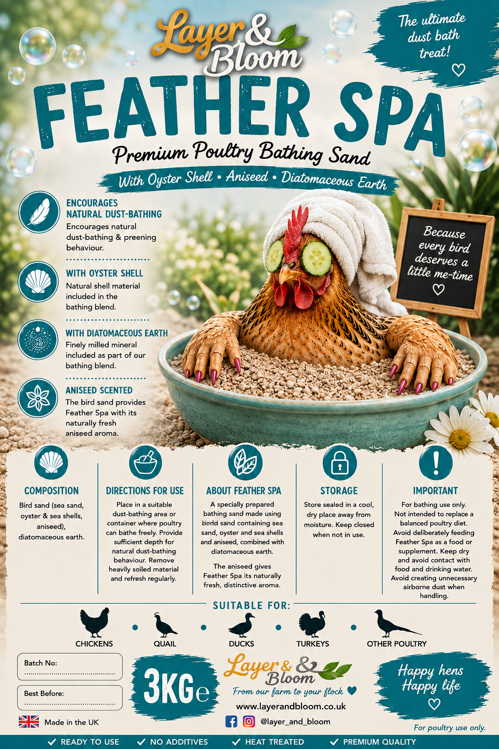 3kg Feather Spa - Premium Poultry Bathing Sand
