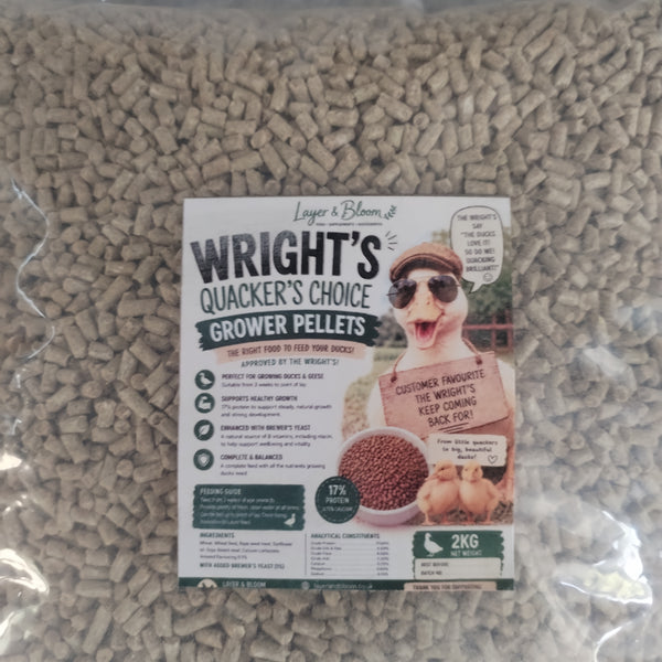 2kg Wright's Quacker's Choice Grower Pellets with Brewer's Yeast