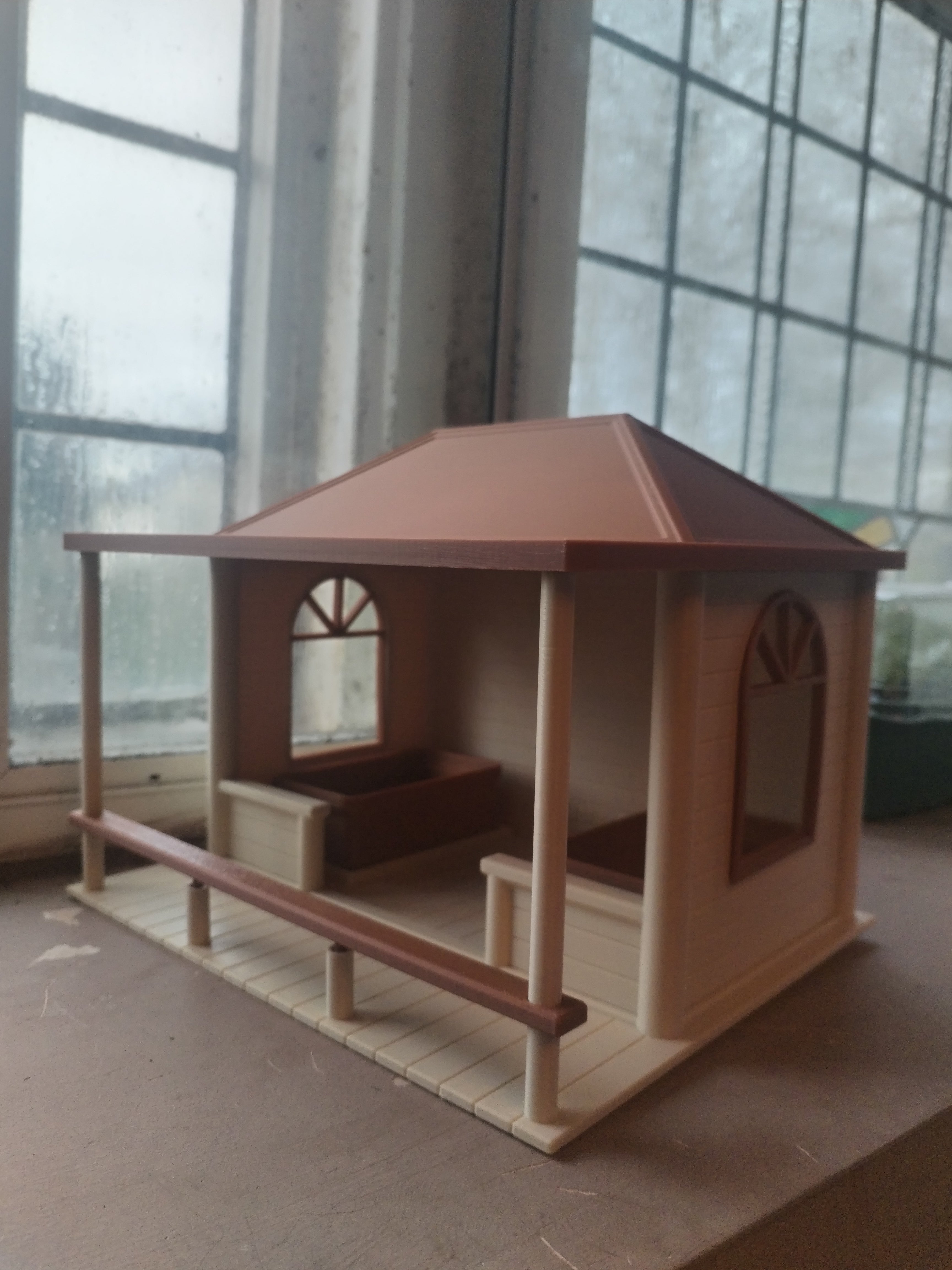 3D Printed Barn-Style Bird House with Porch | Decorative & Functional Garden Bird Shelter