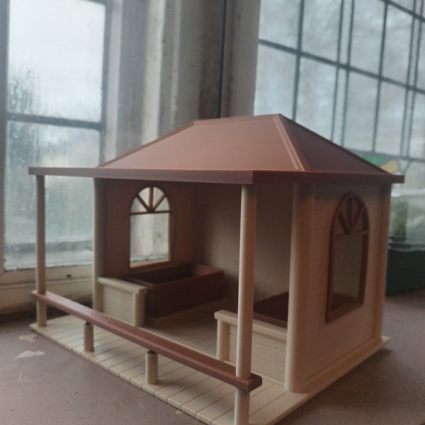 3D Printed Barn-Style Bird House with Porch | Decorative & Functional Garden Bird Shelter