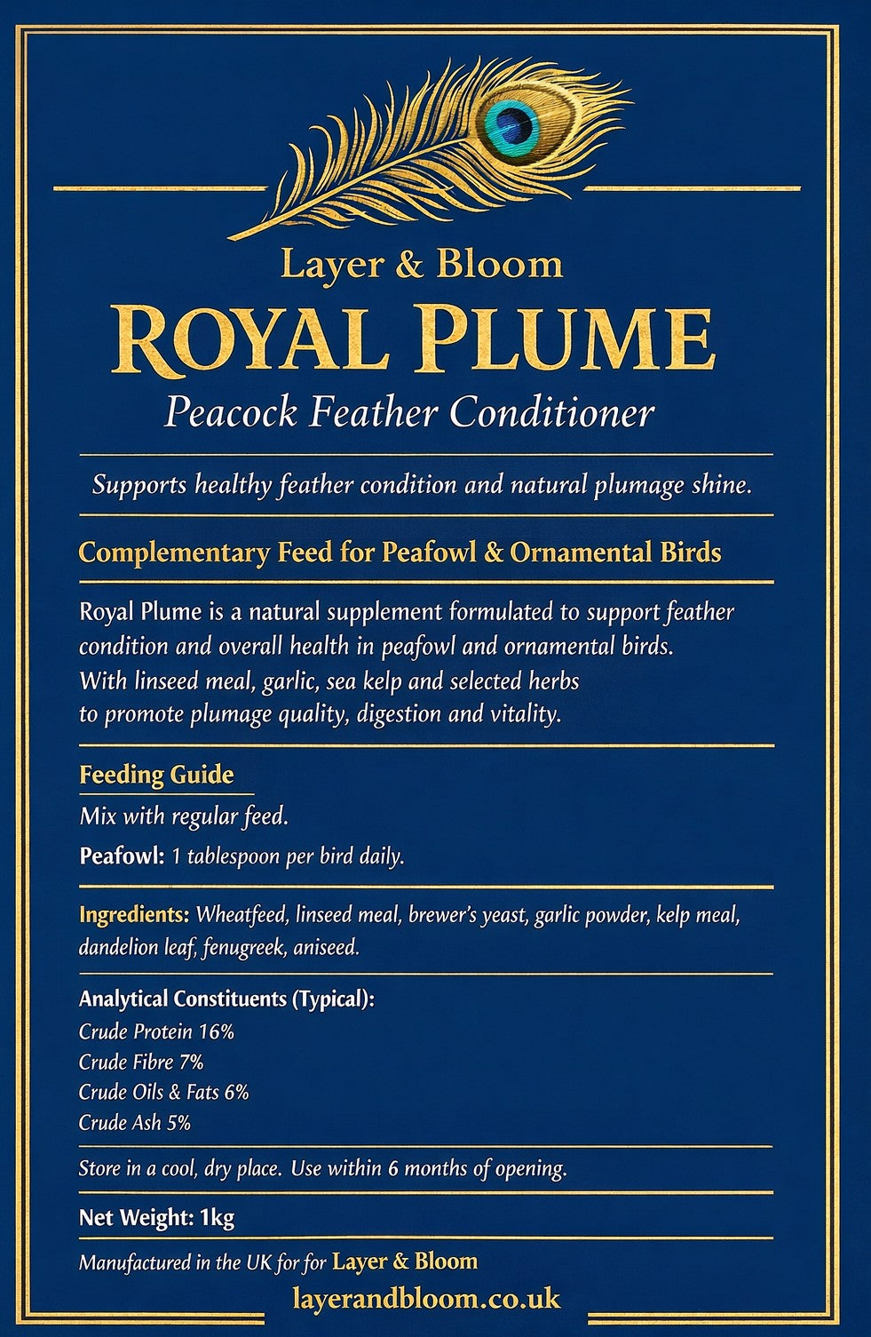 Royal Plume – Peacock Feather Conditioner (1kg)