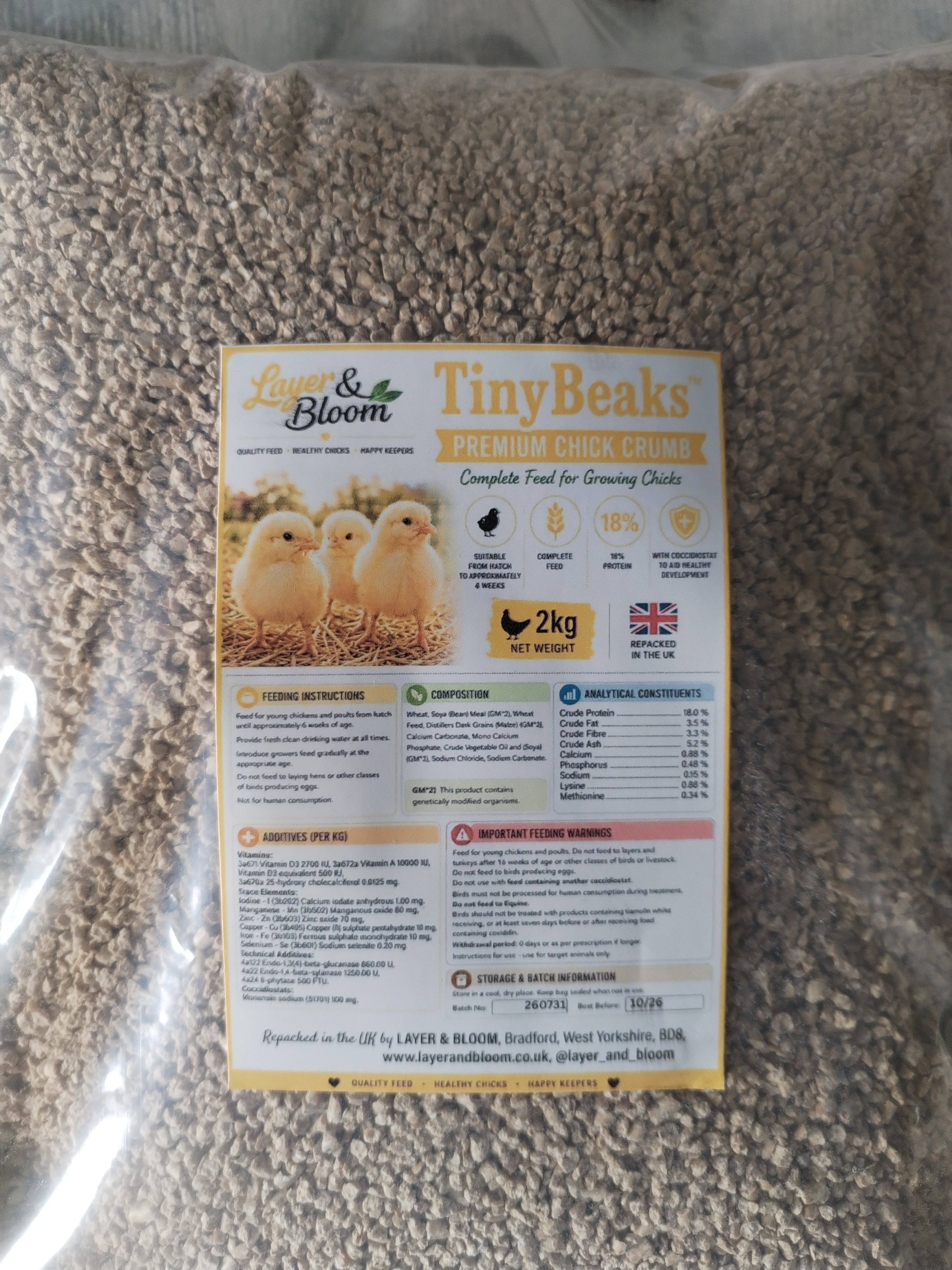 2kg TinyBeaks Premium Chick Crumb
