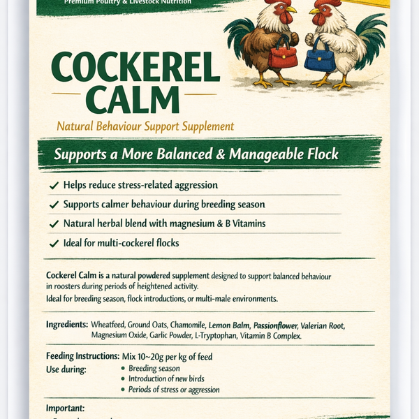 Cockerel Calm – Natural Behaviour Support Supplement for Roosters (2kg)