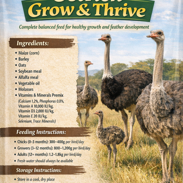 Ostrich Grow & Thrive – Premium Complete Feed (20 kg)