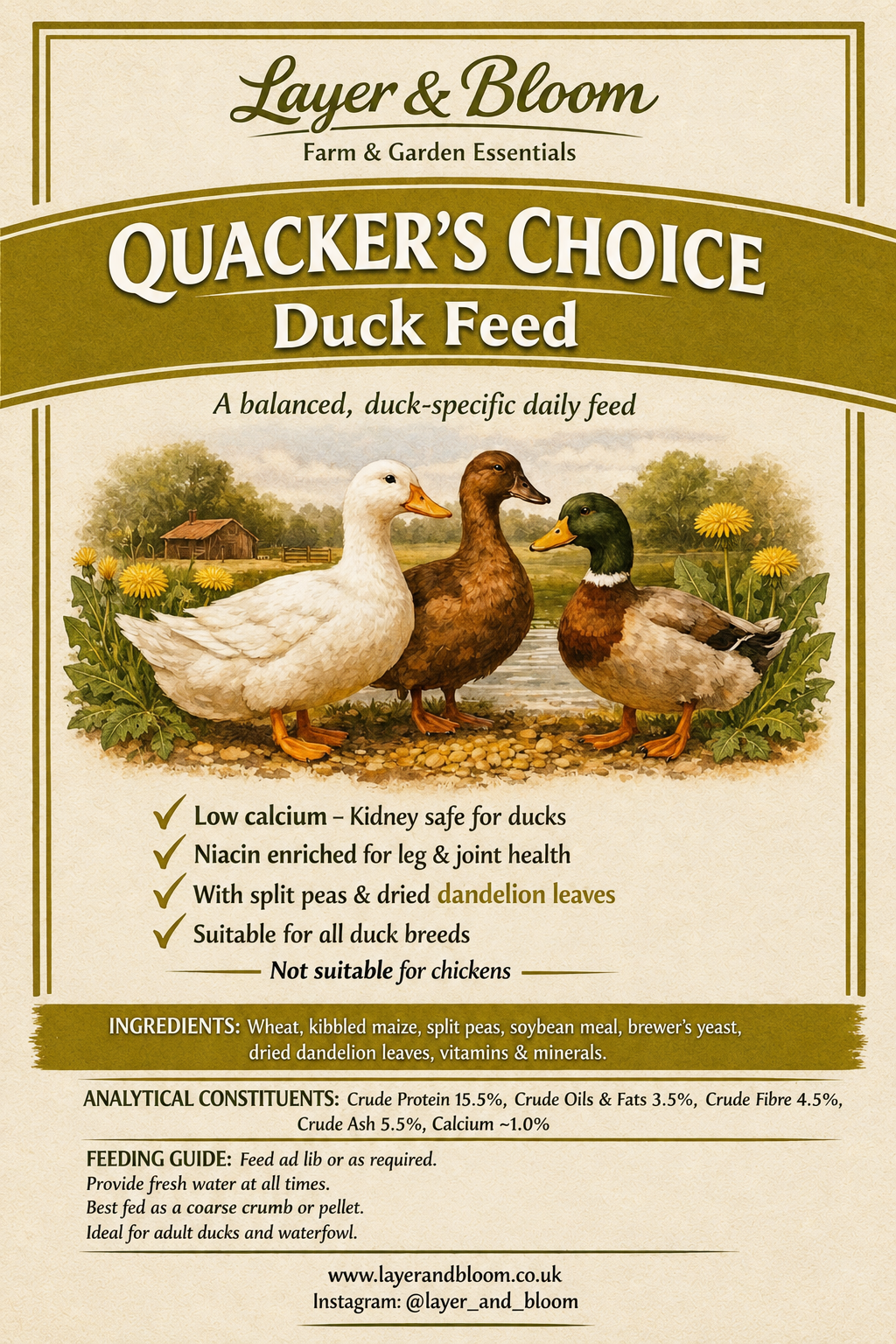 10kg Quackers Choice - Complete Feed for Ducks